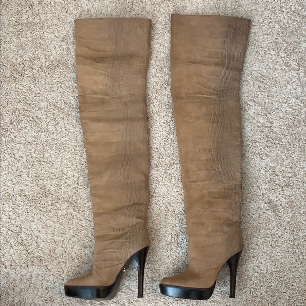 Monika Chiang, Thigh-High boots, Tan Leather, 39!!